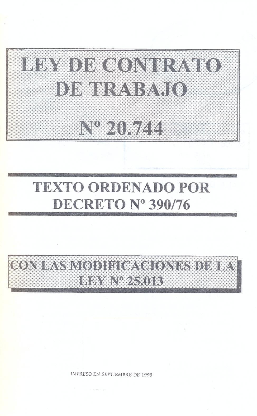 ley de contrato de trabajo argentina